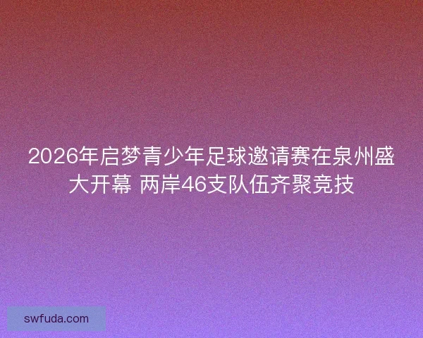 2026年启梦青少年足球邀请赛在泉州盛大开幕 两岸46支队伍齐聚竞技
